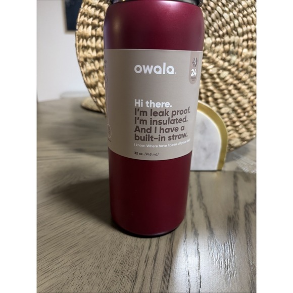 RARE NWT Owala FreeSip 32oz Stainless Steel Water Bottle Holiday Poinsettia - Picture 6 of 8